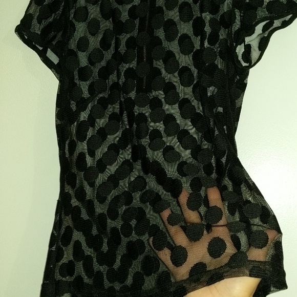Black polka dot see through shirt - Picture 5 of 6